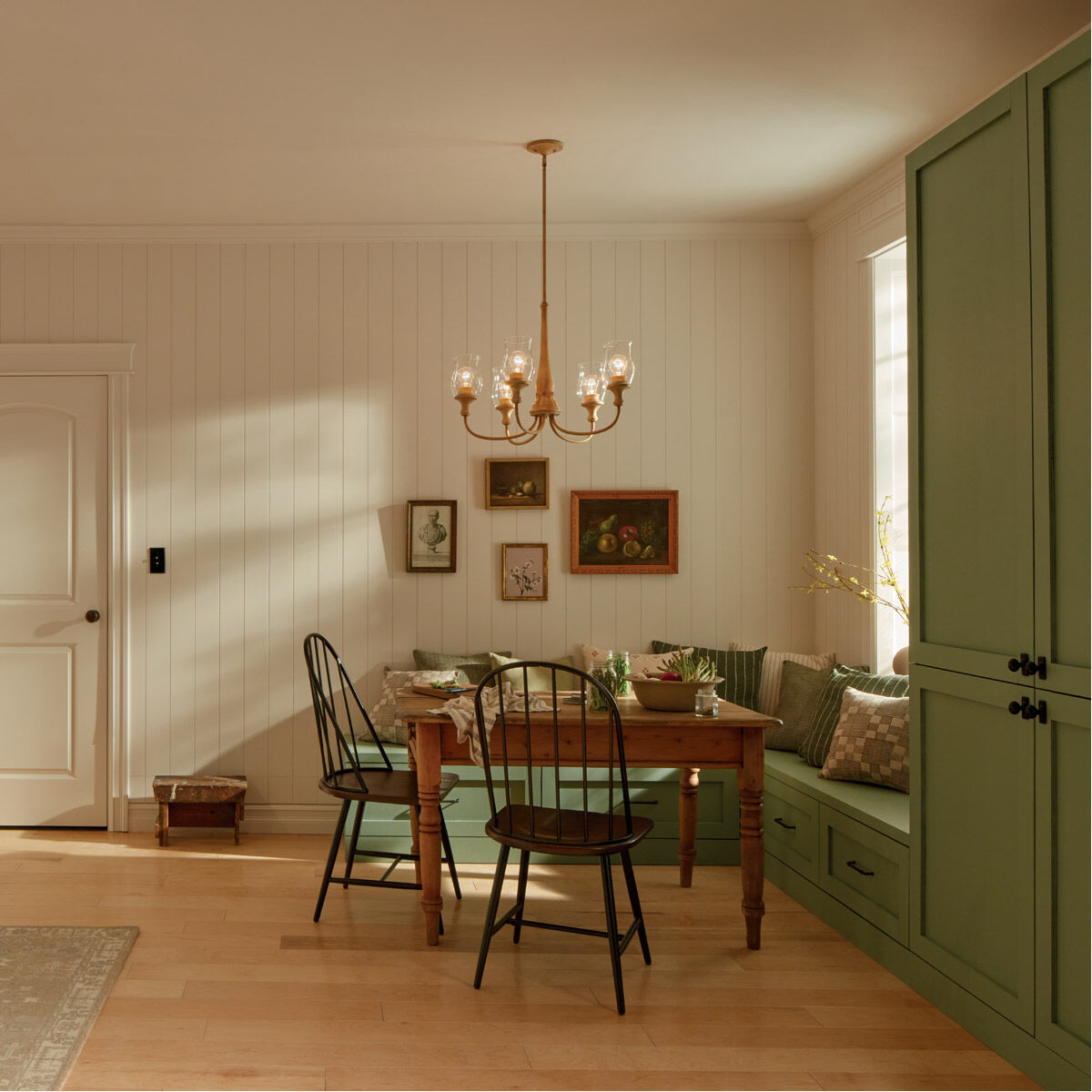 Homestead Melis 5 Light 26.5 inch Adobe Cream Chandelier Ceiling Light in Warm Maple